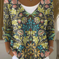 vintage-flower-art-print-buttoned-v-neck-cardigan-sweater-pmvk