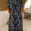 Women's Vintage Flower Art Print Dress