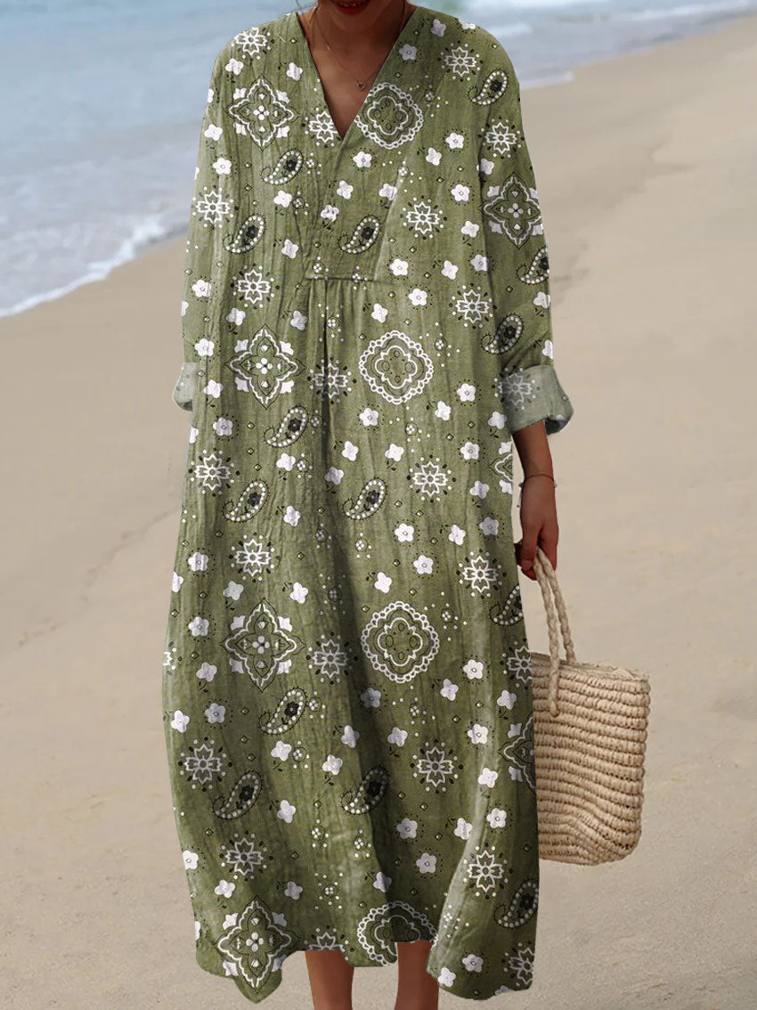 Women's Vintage Pattern Art Print Dress