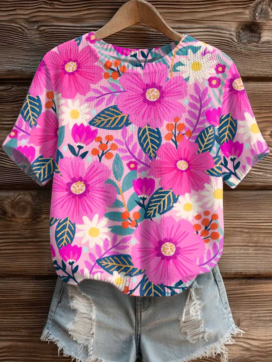 womens-floral-art-print-casual-crew-neck-short-sleeve-knitted-sweater-1kt4