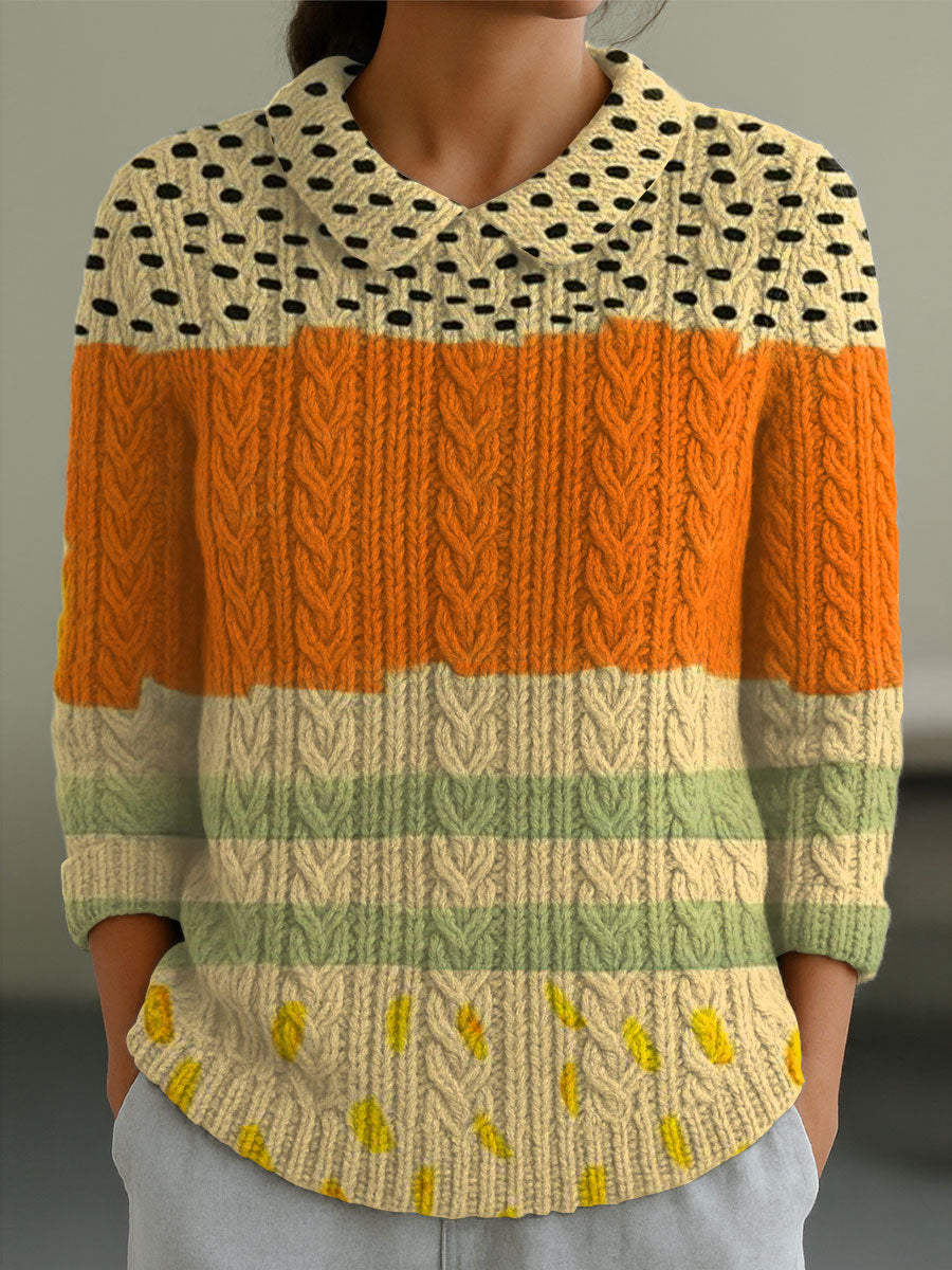 womens-vintage-abstract-geometry-art-print-casual-peter-pan-collar-3-4-sleeve-sweater-r1do