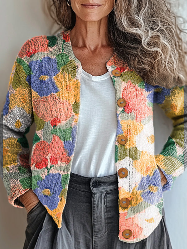 beautiful-colorful-floral-painting-art-print-buttoned-cardigan-sweater
