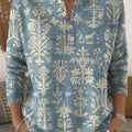 Women's Floral Pattern Art Print Buttoned Cardigan Sweater