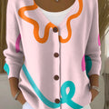 multi-colored-irregular-lines-print-buttoned-v-neck-cardigan-sweater