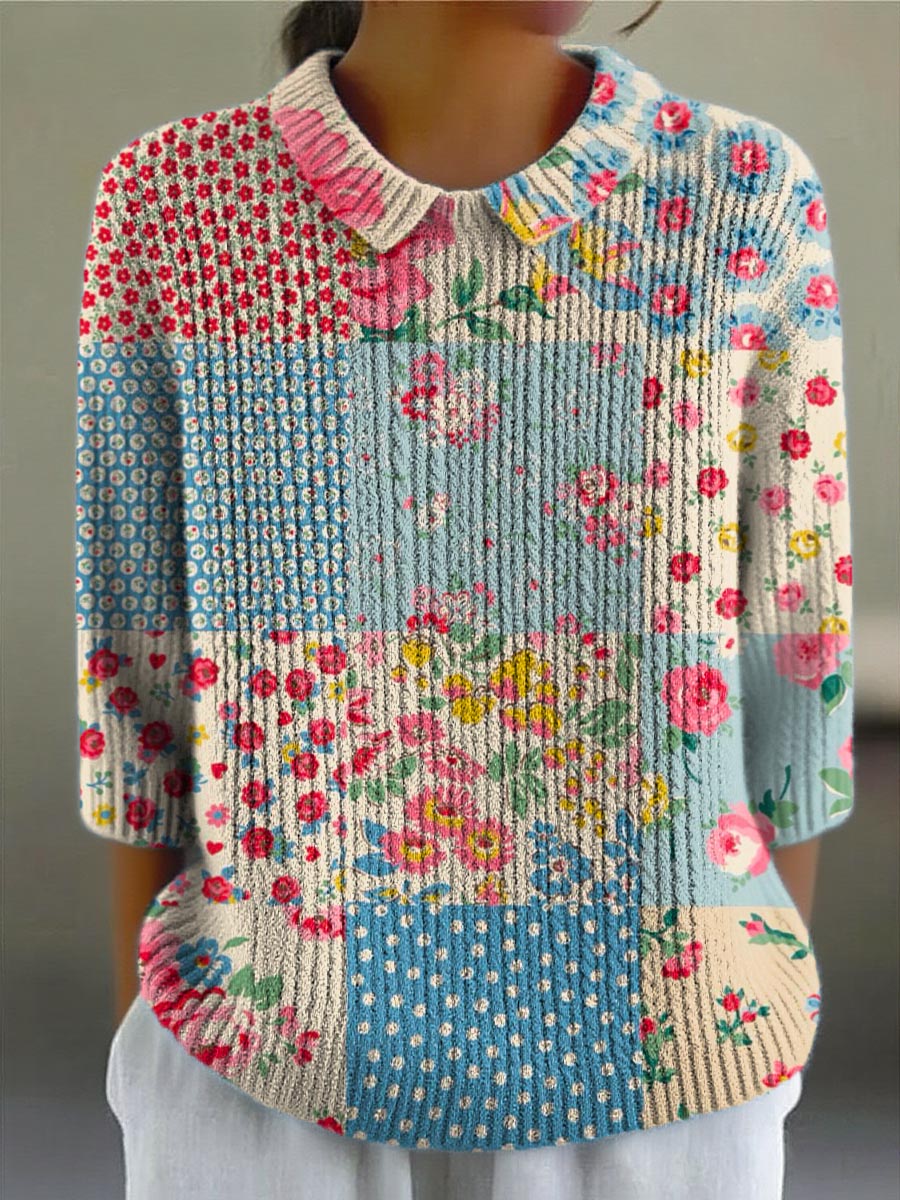 womens-vintage-floral-art-print-casual-pullover-sweater-x7jo