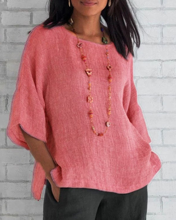 Women's Casual Summer Linen Shirts Tops