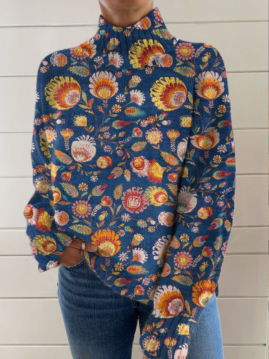 vintage-ethnic-art-flower-print-knit-turtleneck-pullover-sweater-qpa1