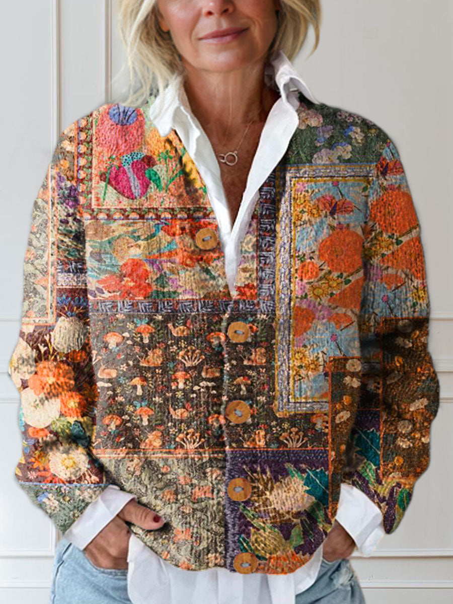 womens-vintage-floral-art-print-buttoned-cardigan-sweater-3qen