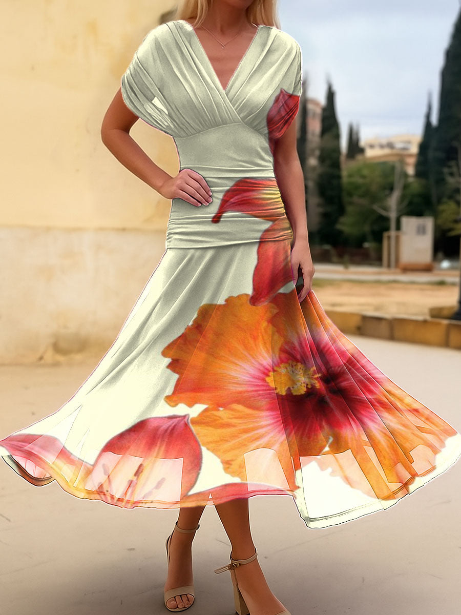 Women's Floral Pattern Print Cotton Dress