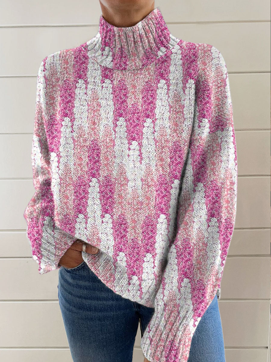 womens-vintage-art-abstract-patterns-print-knit-turtleneck-pullover-sweater