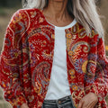 cardigan/pull boutonné à motif floral vintage pour femme - k5ty 