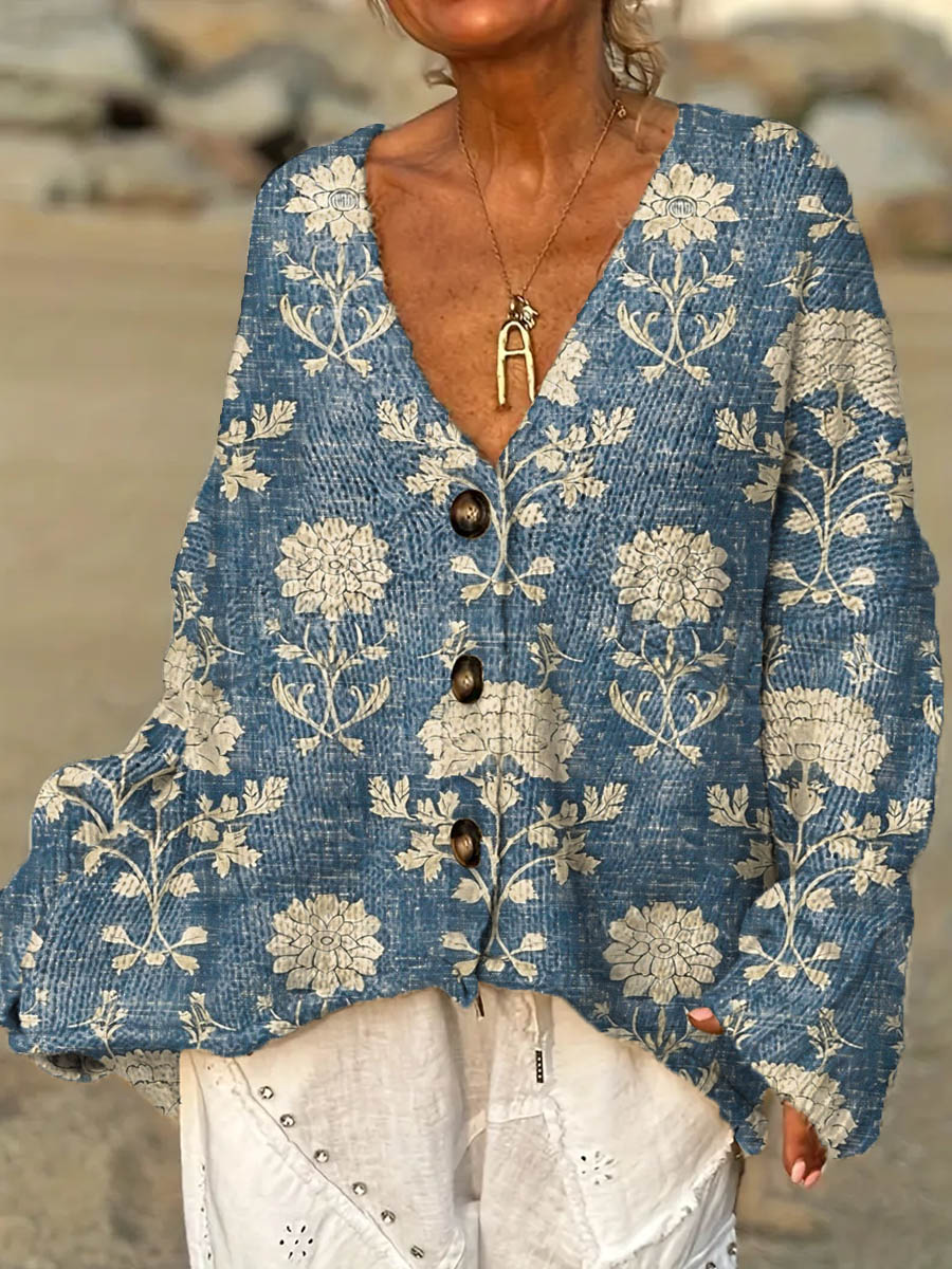 womens-vintage-floral-pattern-art-print-casual-pullover-sweater-pjna