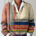 womens-geometric-pattern-art-print-buttoned-cardigan-sweater-u444