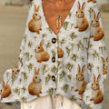 womens-vintage-rabbit-flower-art-print-casual-pullover-sweater