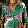 Women's Multicolor Floral Flowers Print Casual Cotton Shirt