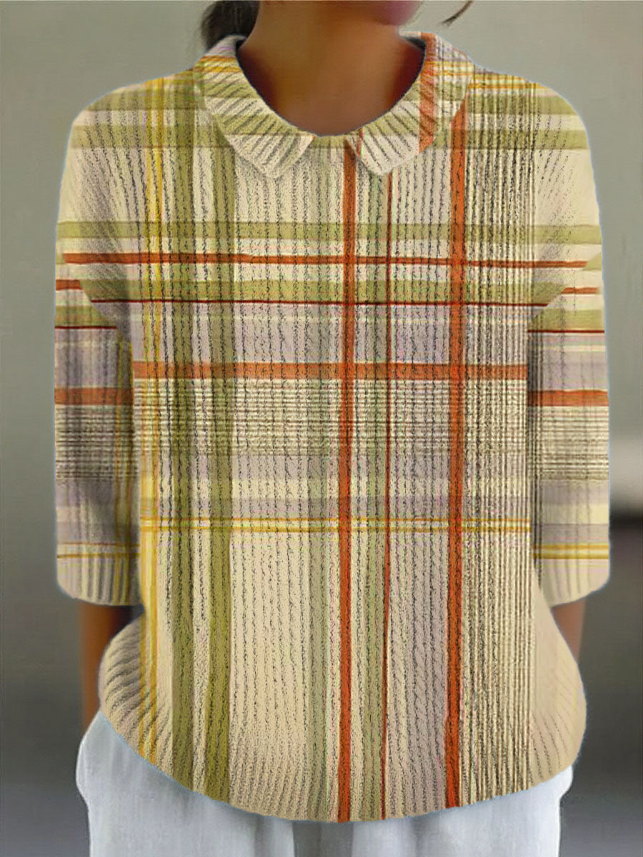 womens-vintage-abstract-geometric-art-print-casual-peter-pan-collar-3-4-sleeve-sweater-gnnl