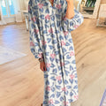 Women's Vintage Floral Pattern Art Print Cotton Dress