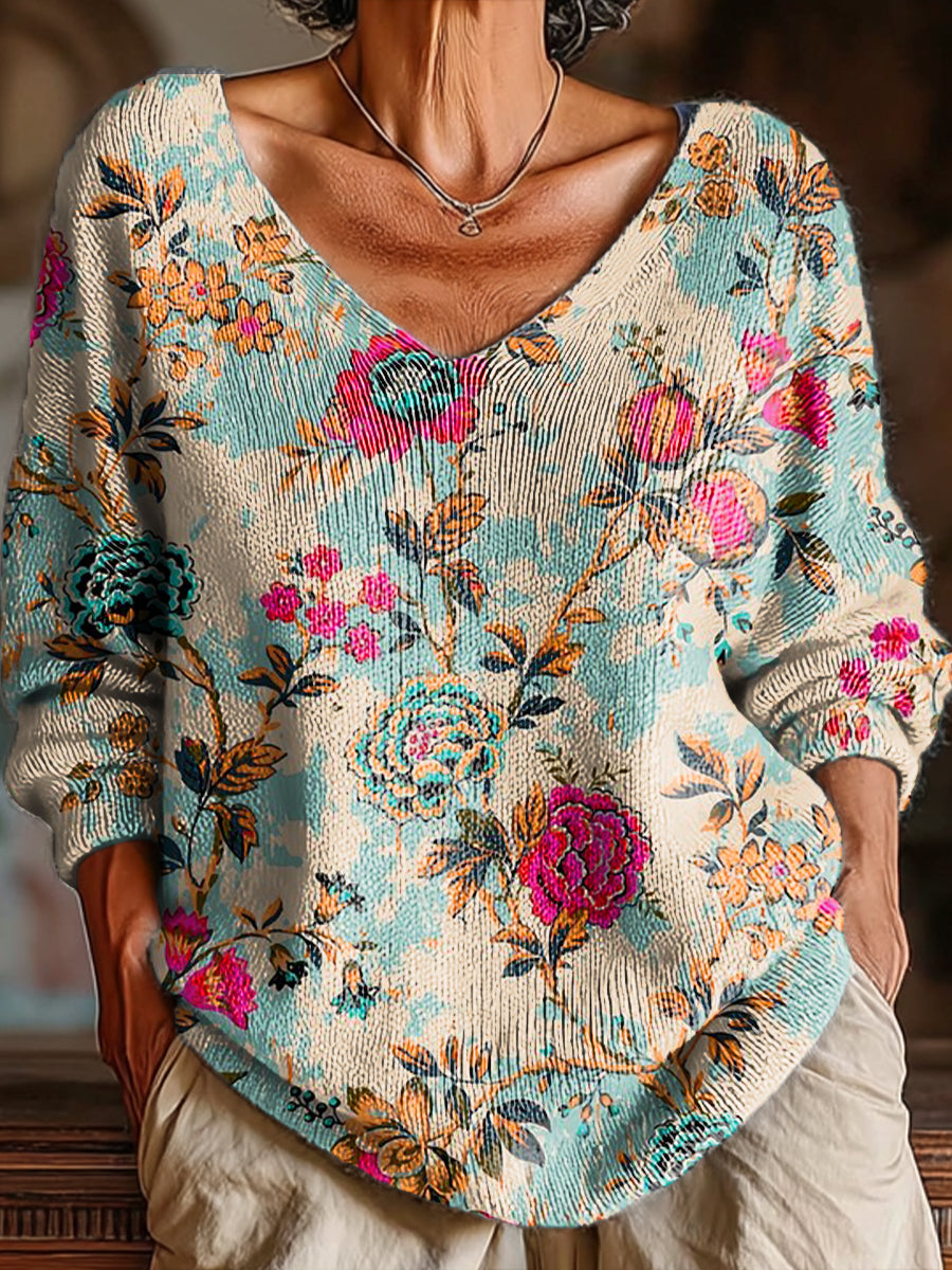 womens-vintage-ethnic-floral-painting-art-print-casual-pullover-sweater-7jwl