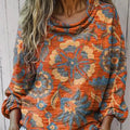 Women's Vintage Ethnic Floral Painting Art Print Casual Long Sleeve Comfortable Cotton Shirt