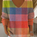womens-vintage-abstract-plaid-art-print-casual-pullover-sweater