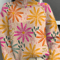 vintage-flower-art-print-knit-turtleneck-pullover-sweater