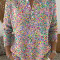 Colorful Dots Print Buttoned Cardigan Sweater