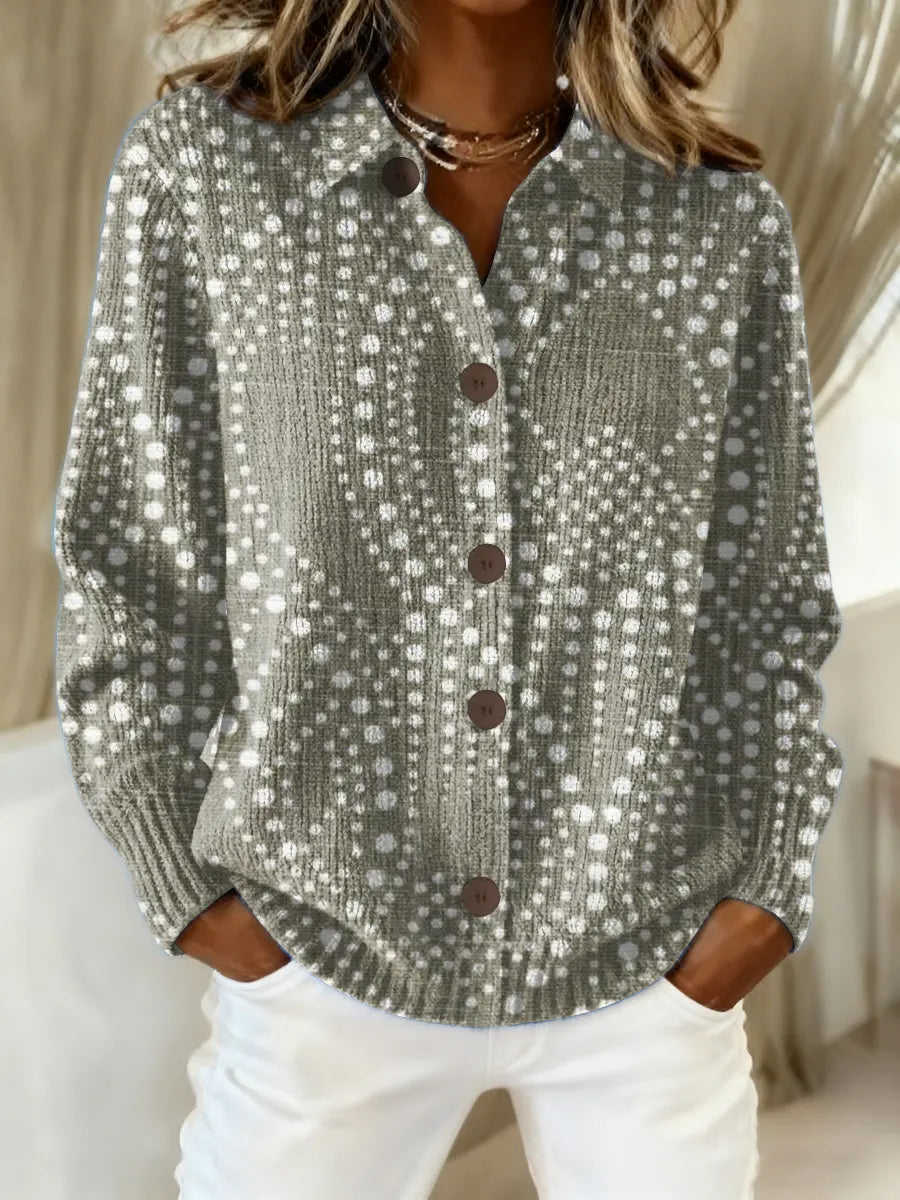 Women's Vintage Abstract Geometry Art Print Casual Sweater