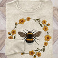 funny-bee-flower-art-print-knit-pullover-sweater