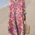 Women's Vintage Floral Pattern Art Print Cotton Dress