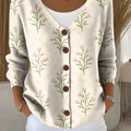 Christmas Pattern Print Buttoned V-neck Cardigan Sweater