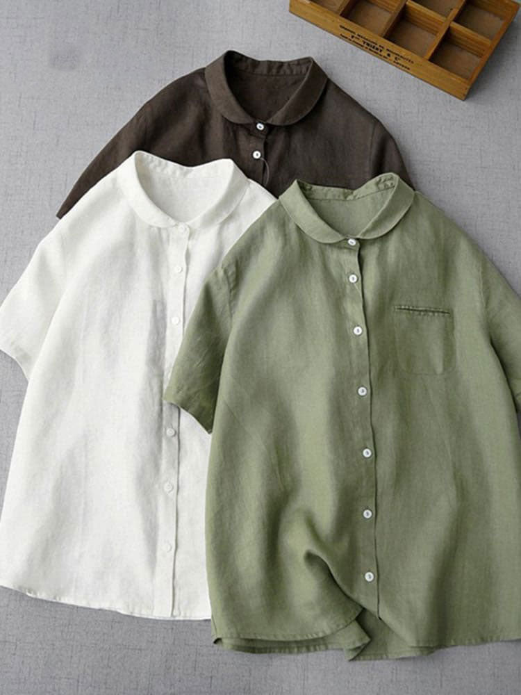 Women's  Loose  Casual Cotton And Linen Shirt
