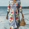 Ethnic Style Summer Fruit And Floral Pattern Printed Women's Dress