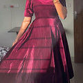 Women's Solid Color Square Neck Short Sleeve Casual A-Line Velvet Dress