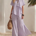 Women's Casual Vacation Style Irregular Cut Cotton-linen Set