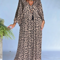 Elegant & Cozy Loose-fit Leopard Print Dress