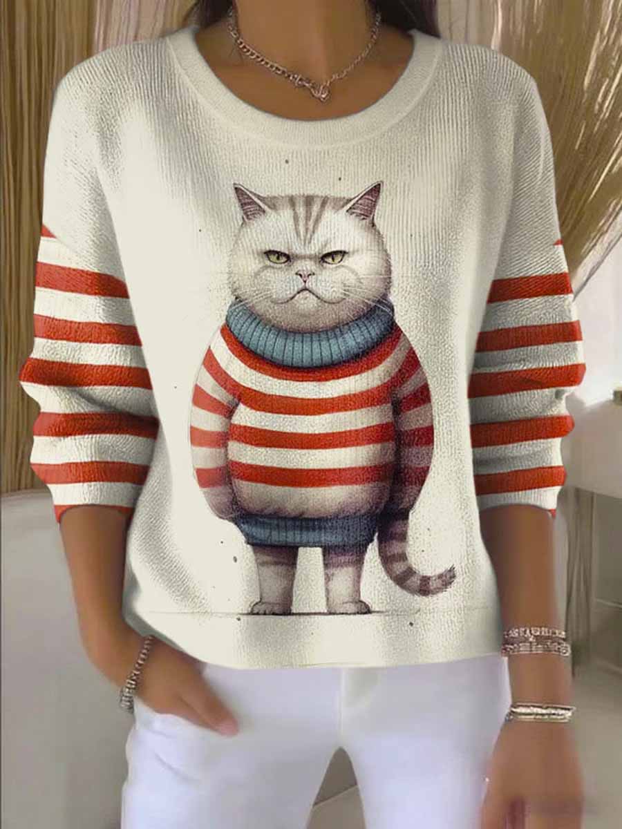 funny-cat-art-print-knit-pullover-sweater-lyby