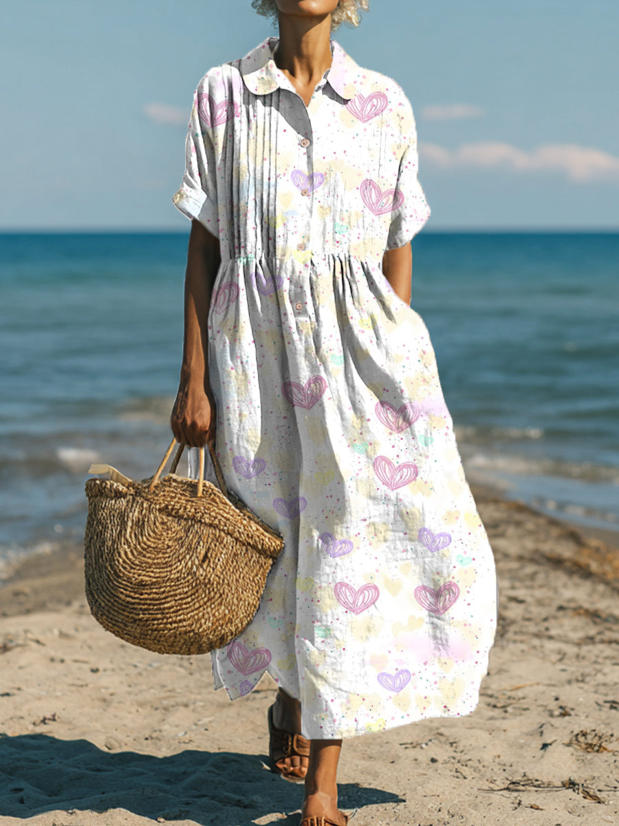 Women's Mini Heart Art Print Dress