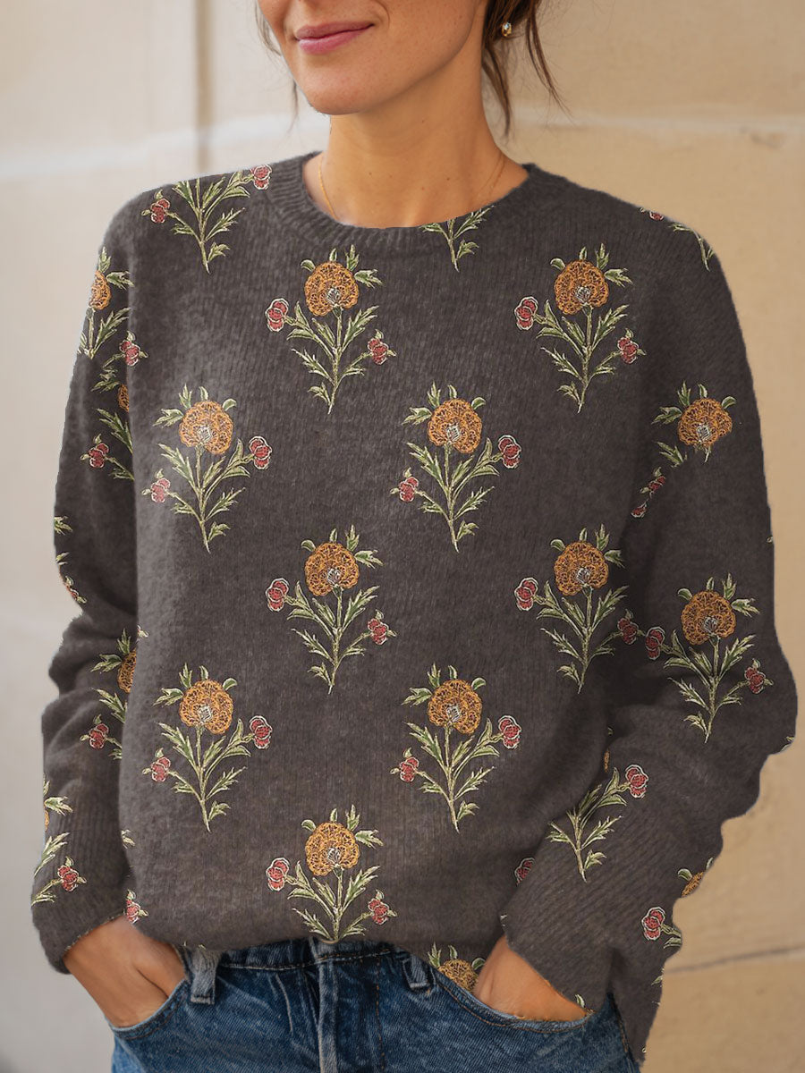 vintage-flower-art-print-knit-pullover-sweater-s2xn