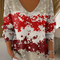 Damenpullover mit kontrastfarbenem, abstraktem Muster, farbenfrohem Freizeitprint