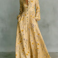 Women's Vintage Floral Art Elegant Romantic Casual Vacation Maxi Dress