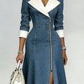 Women's Slim-fit Patchwork Denim Dress