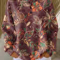 Women's Vintage Ethnic Paisley Floral Art Print Casual Cotton Sweatshirt