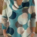 Women's Geometric Pattern Art Print Cowl Neck Sweater