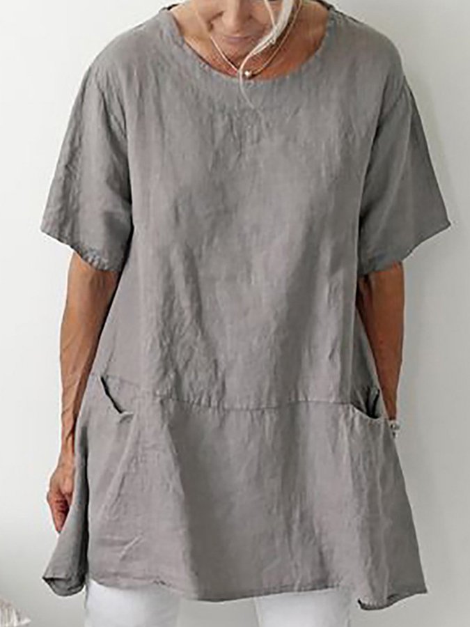 Women's Casual Pure Color Cotton Shirt