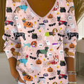 womens-lovely-halloween-dogs-art-print-casual-pullover-sweater
