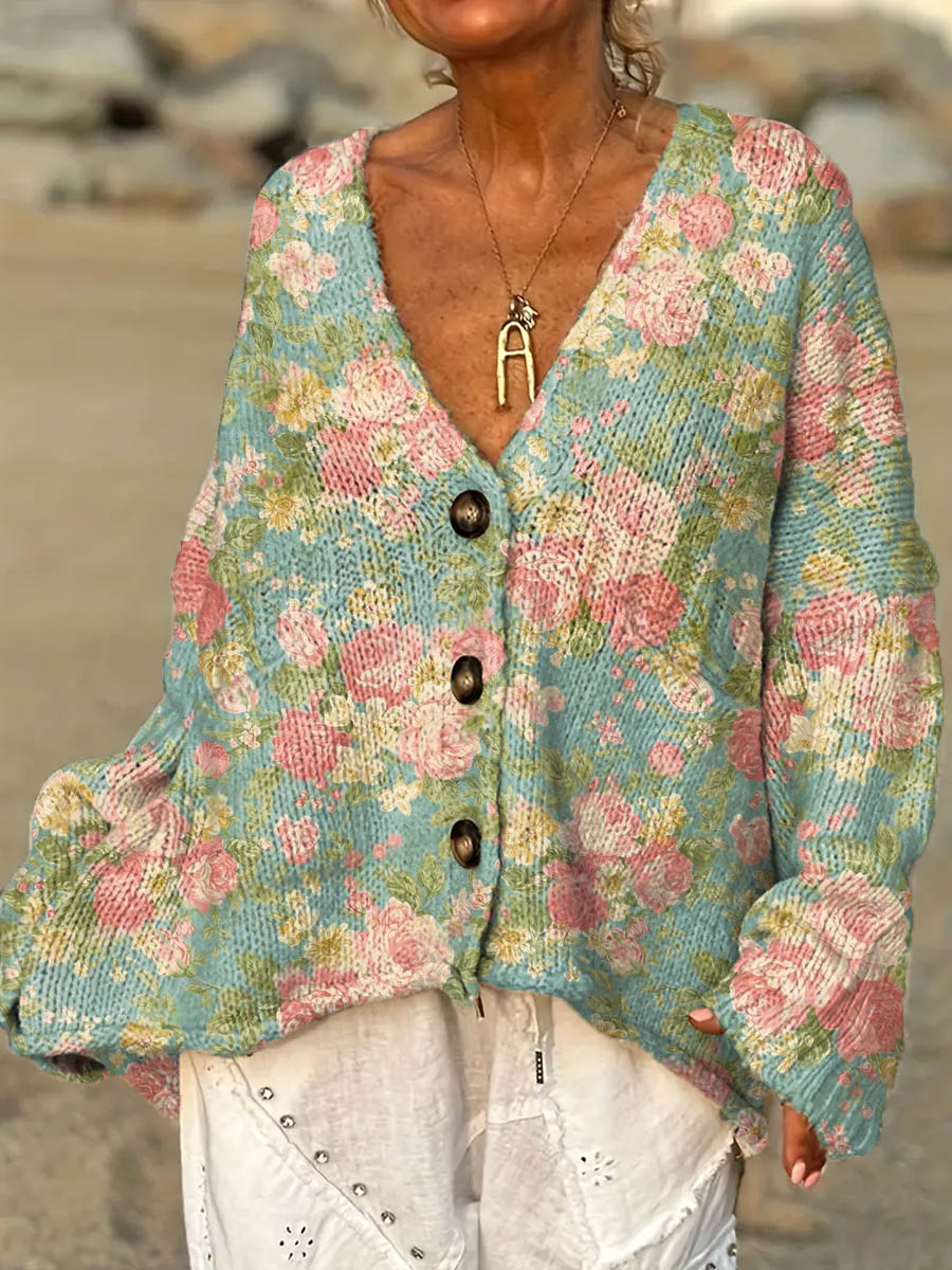 womens-vintage-floral-pattern-art-print-casual-pullover-sweater-btn6