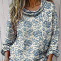 Women's Vintage Floral Art Print Casual Long Sleeve Comfortable Cotton Shirt
