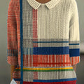 Women's Geometric Pattern Art Print Casual Pullover Sweater