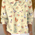 womens-lovely-animals-art-print-casual-peter-pan-collar-3-4-sleeve-sweater