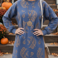 Women's Casual Vintage Perris Print Crew Neck Dress